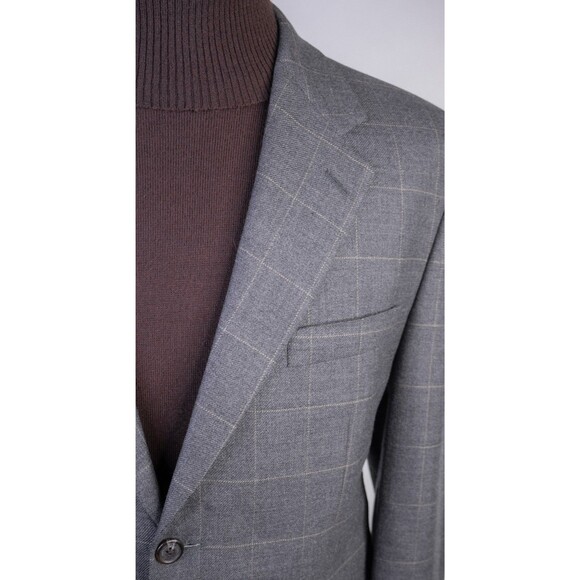 RALPH LAUREN Blazer Sport Coat Casual Jacket Size 42S Wool/Cashmere Windowpane - Picture 4 of 15